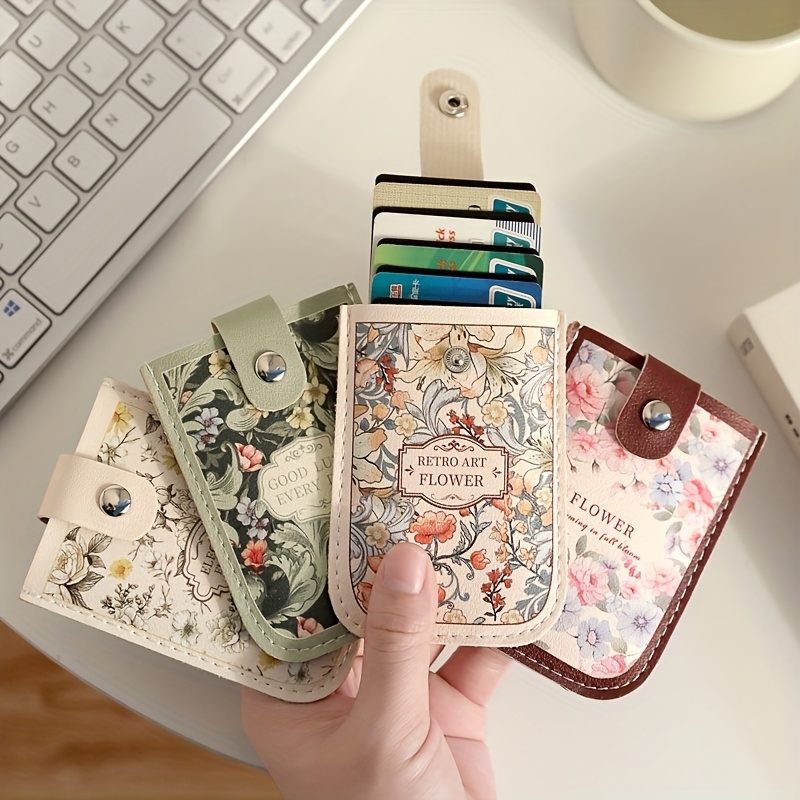 Index Card Holder - Laminated Concealed Mini Card Wallet Pull-out