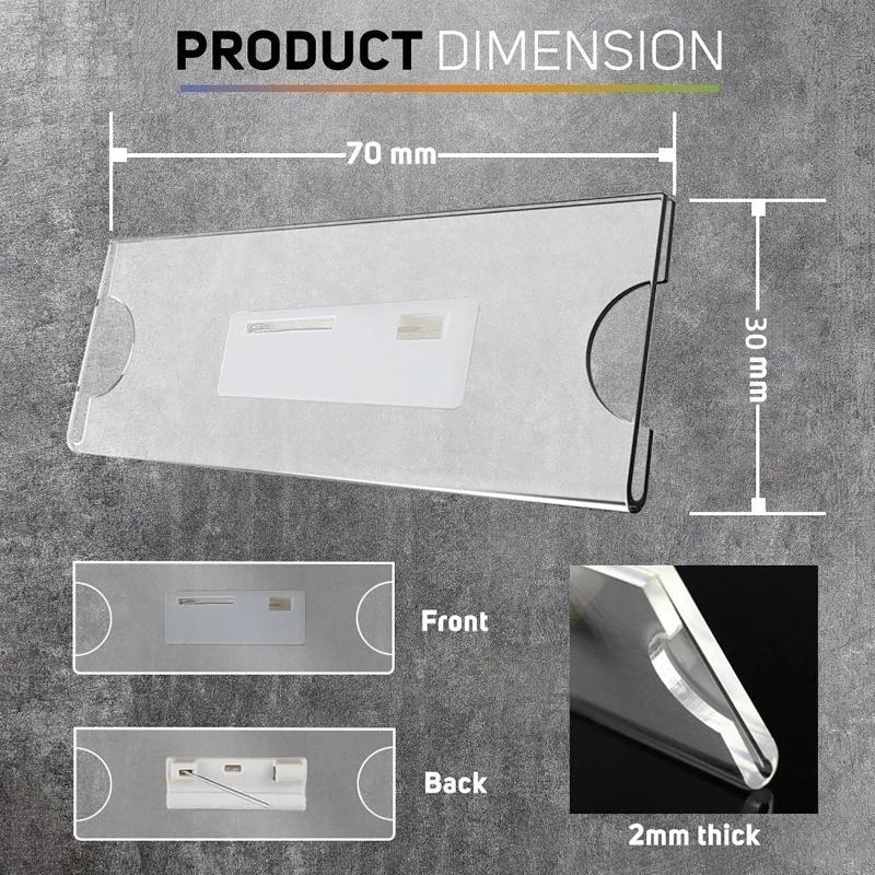 Clear Safety Pin Clip Brooch U - Index Card Holder ulasan dan harga