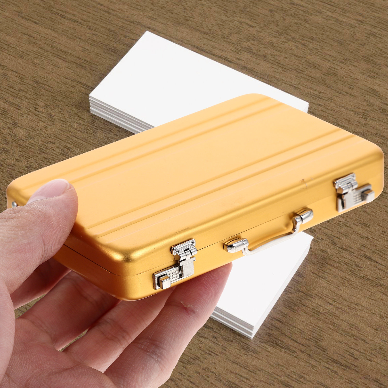 Business Cards Box Aluminum Mi - Card Index Box ulasan dan harga
