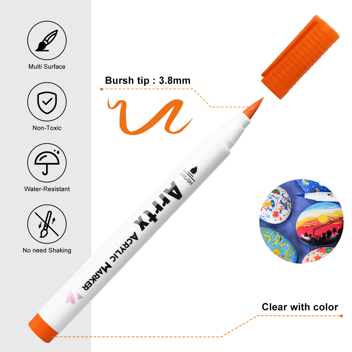 Arrtx 30 Colors Acrylic Makrer - Correction Pen Fine ulasan dan harga