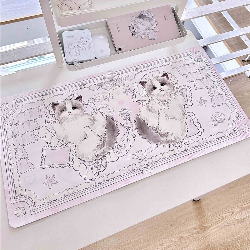 Leather Table Mat Ragdoll Cat  - Leather Desk Pad ulasan dan harga